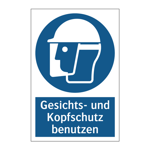 Gesichts- und Kopfschutz benutzen