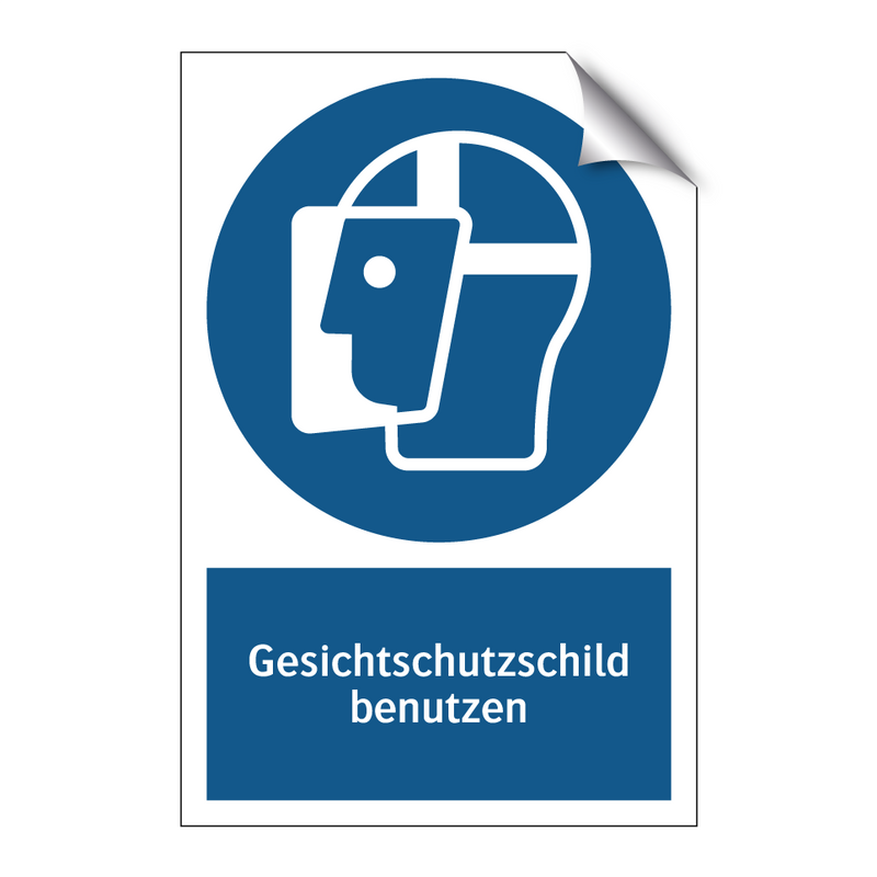 Gesichtschutzschild benutzen