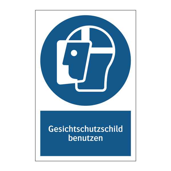Gesichtschutzschild benutzen