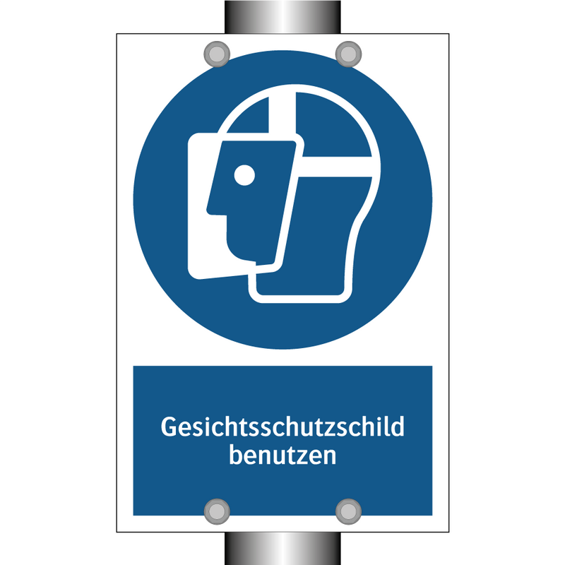 Gesichtsschutzschild benutzen