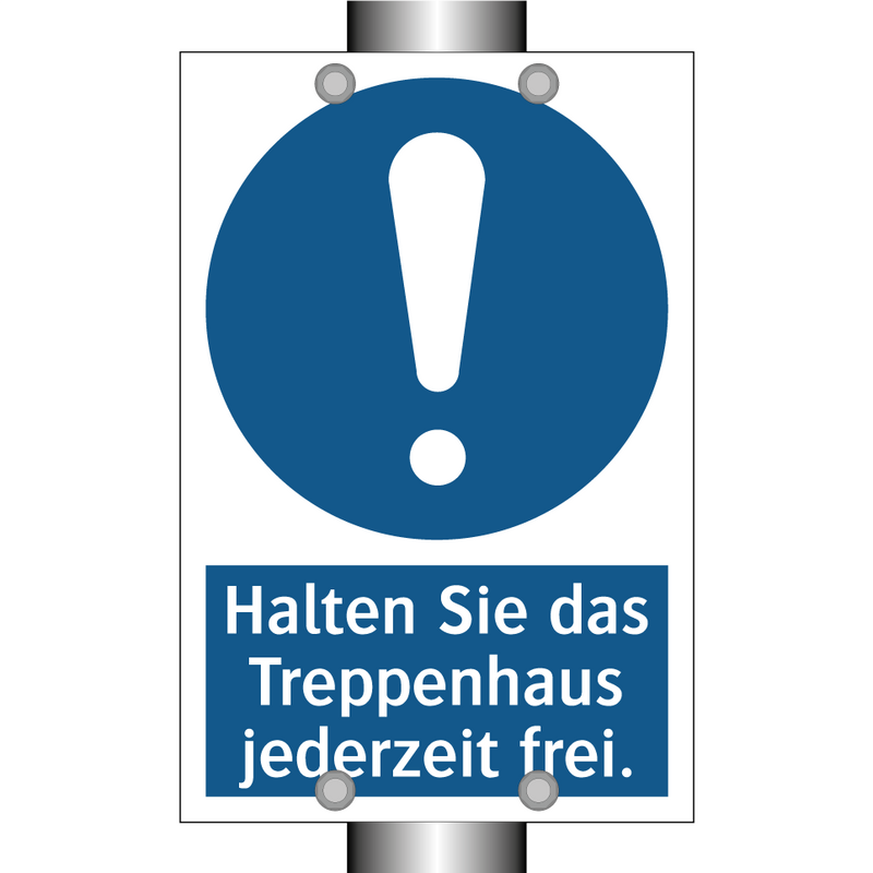 Halten Sie das Treppenhaus jederzeit frei.