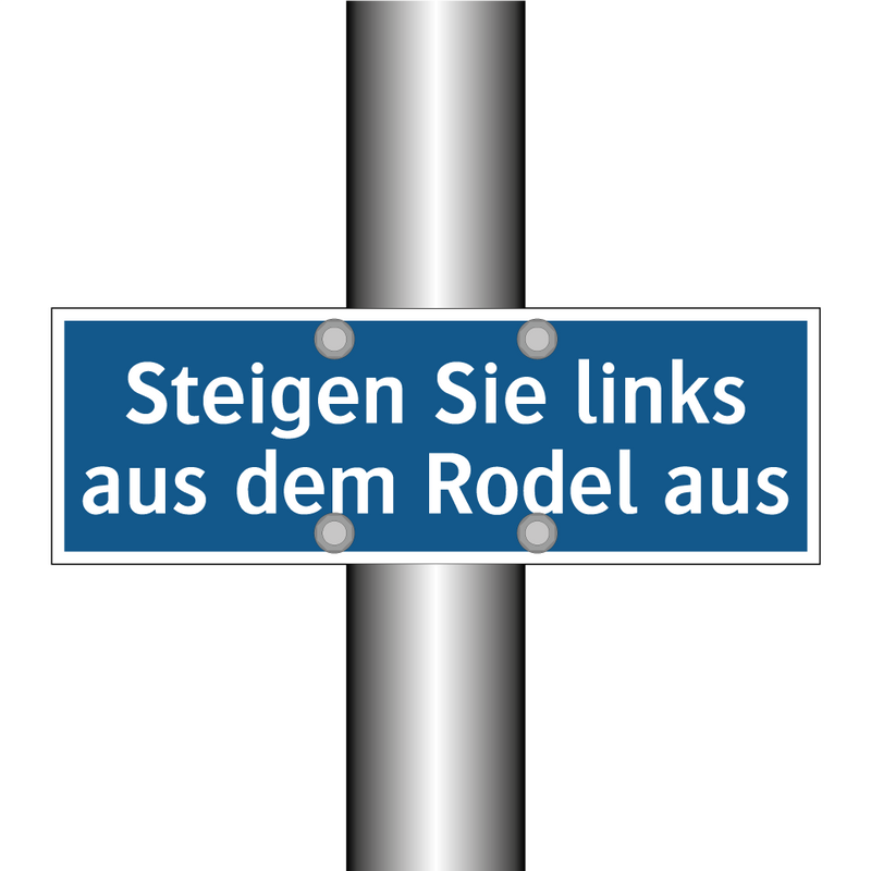Steigen Sie links aus dem Rodel aus