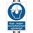 Kopf-, Augen- und Gehörschutz erforderlich