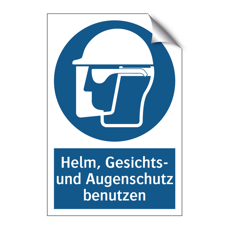 Helm, Gesichts- und Augenschutz benutzen