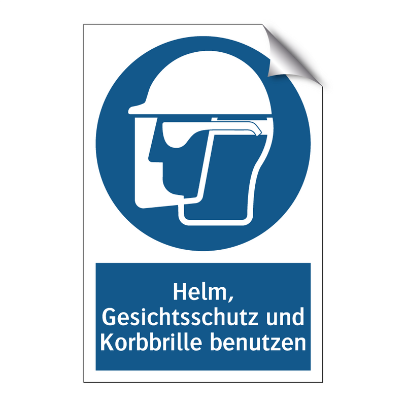 Helm, Gesichtsschutz und Korbbrille benutzen