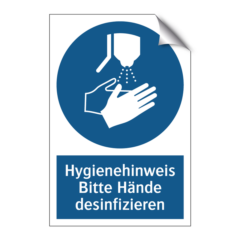 Hygienehinweis Bitte Hände desinfizieren