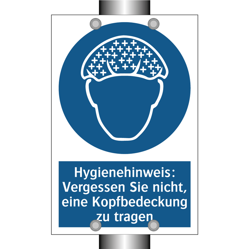 Hygienehinweis: Vergessen Sie nicht, eine Kopfbedeckung zu tragen