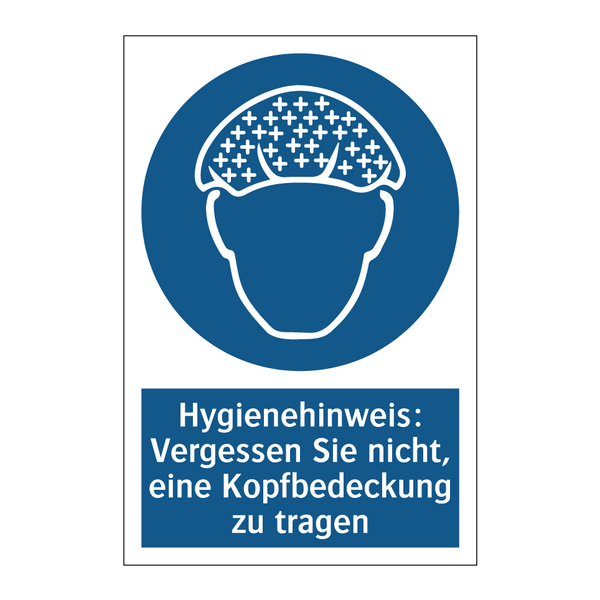 Hygienehinweis: Vergessen Sie nicht, eine Kopfbedeckung zu tragen