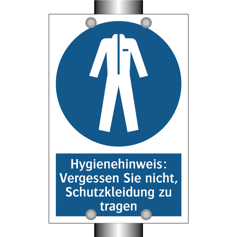 Hygienehinweis: Vergessen Sie nicht, Schutzkleidung zu tragen