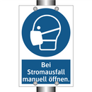 Bei Stromausfall manuell öffnen.