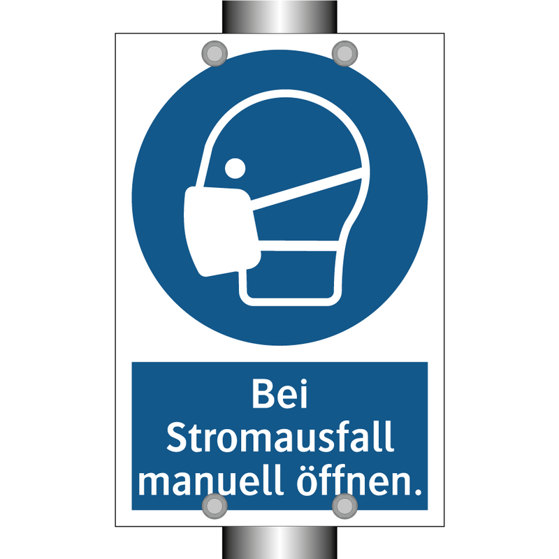 Bei Stromausfall manuell öffnen.