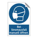Bei Stromausfall manuell öffnen.