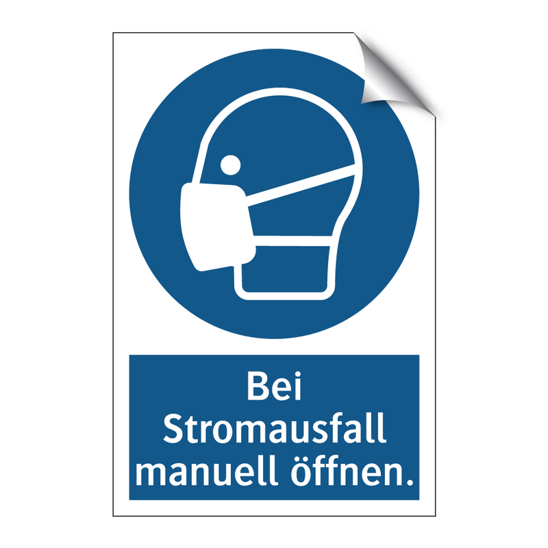 Bei Stromausfall manuell öffnen.