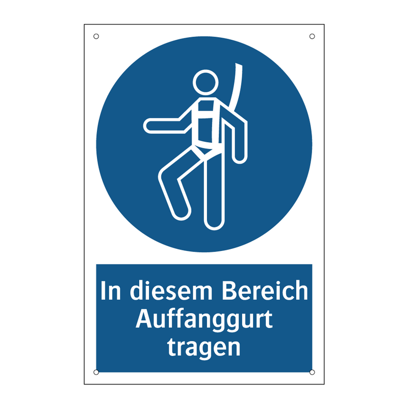 In diesem Bereich Auffanggurt tragen