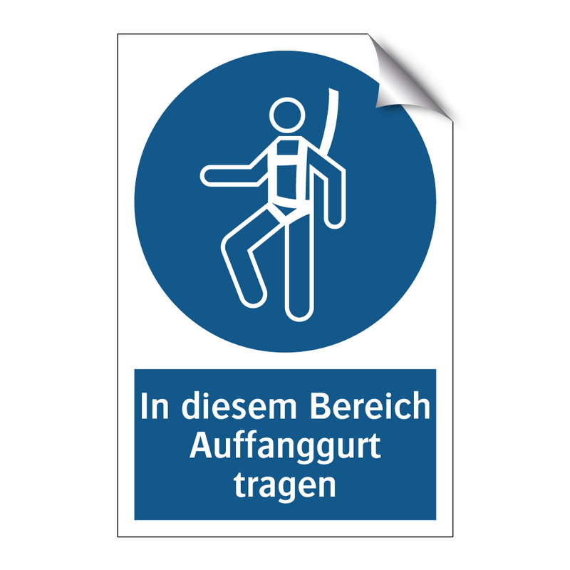 In diesem Bereich Auffanggurt tragen