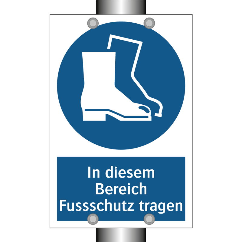 In diesem Bereich Fussschutz tragen