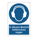 In diesem Bereich Gehörschutz tragen