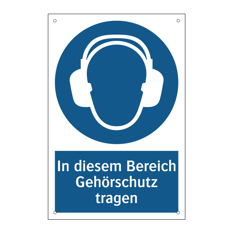 In diesem Bereich Gehörschutz tragen
