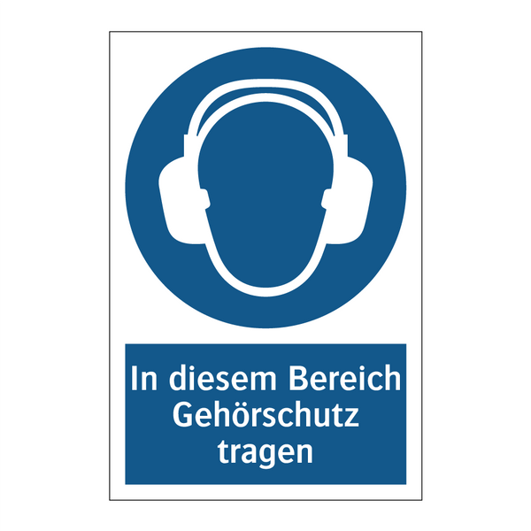 In diesem Bereich Gehörschutz tragen