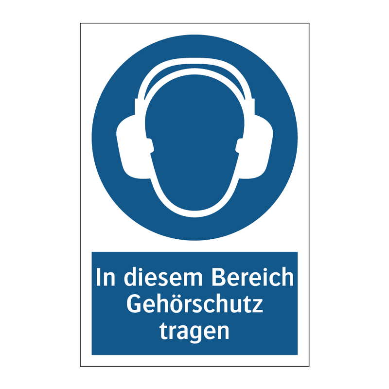 In diesem Bereich Gehörschutz tragen