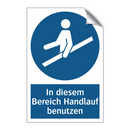 In diesem Bereich Handlauf benutzen