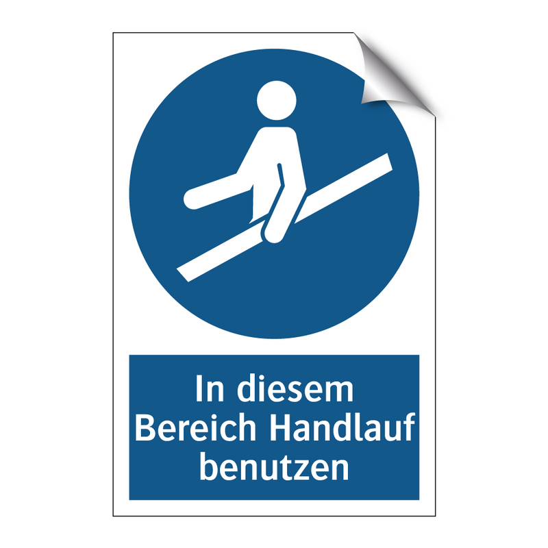 In diesem Bereich Handlauf benutzen