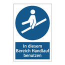 In diesem Bereich Handlauf benutzen