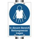In diesem Bereich Rettungsweste tragen