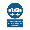 In diesem Bereich Rückhaltesystem benutzen