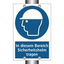In diesem Bereich Sicherheitshelm tragen