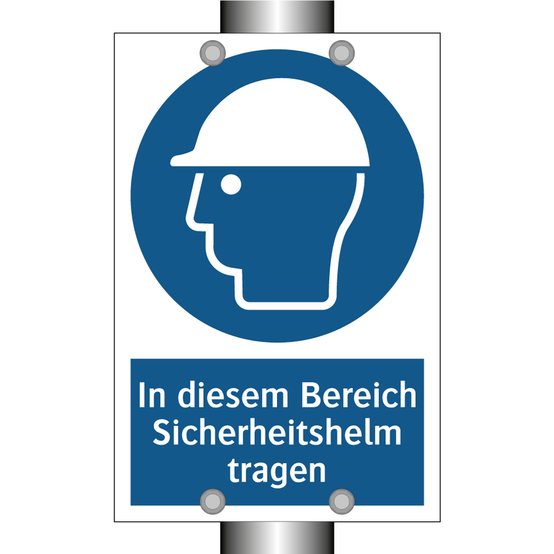 In diesem Bereich Sicherheitshelm tragen
