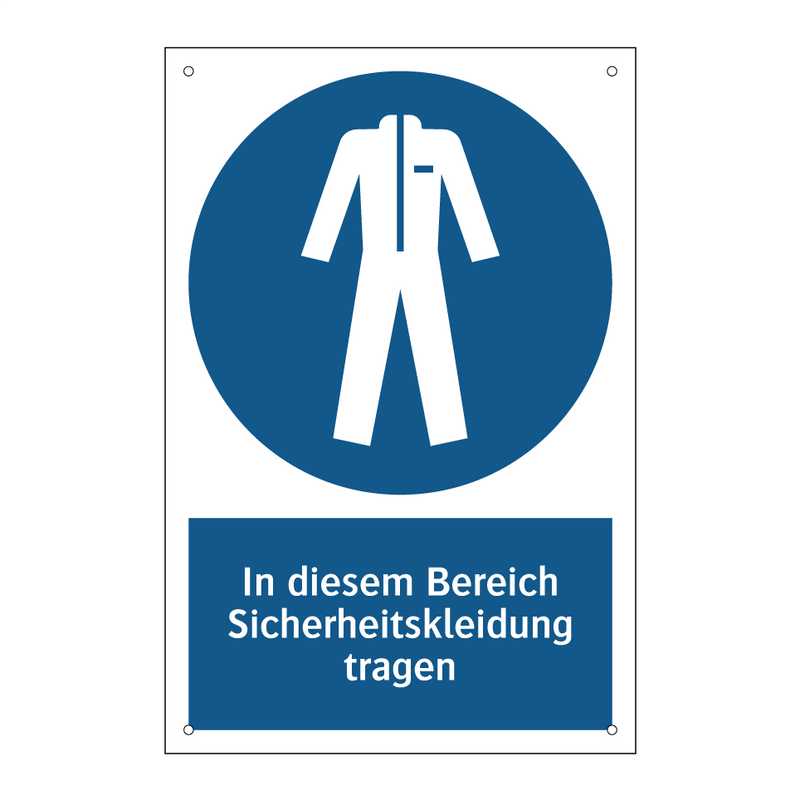 In diesem Bereich Sicherheitskleidung tragen