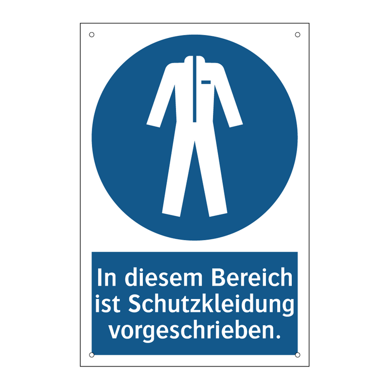 In diesem Bereich ist Schutzkleidung vorgeschrieben.
