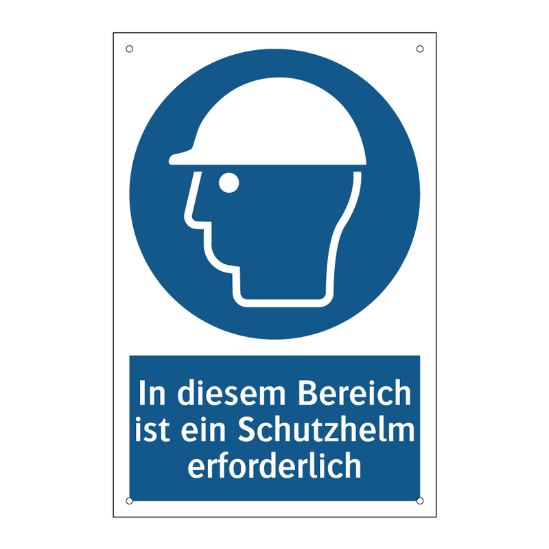 In diesem Bereich ist ein Schutzhelm erforderlich