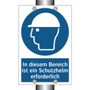 In diesem Bereich ist ein Schutzhelm erforderlich
