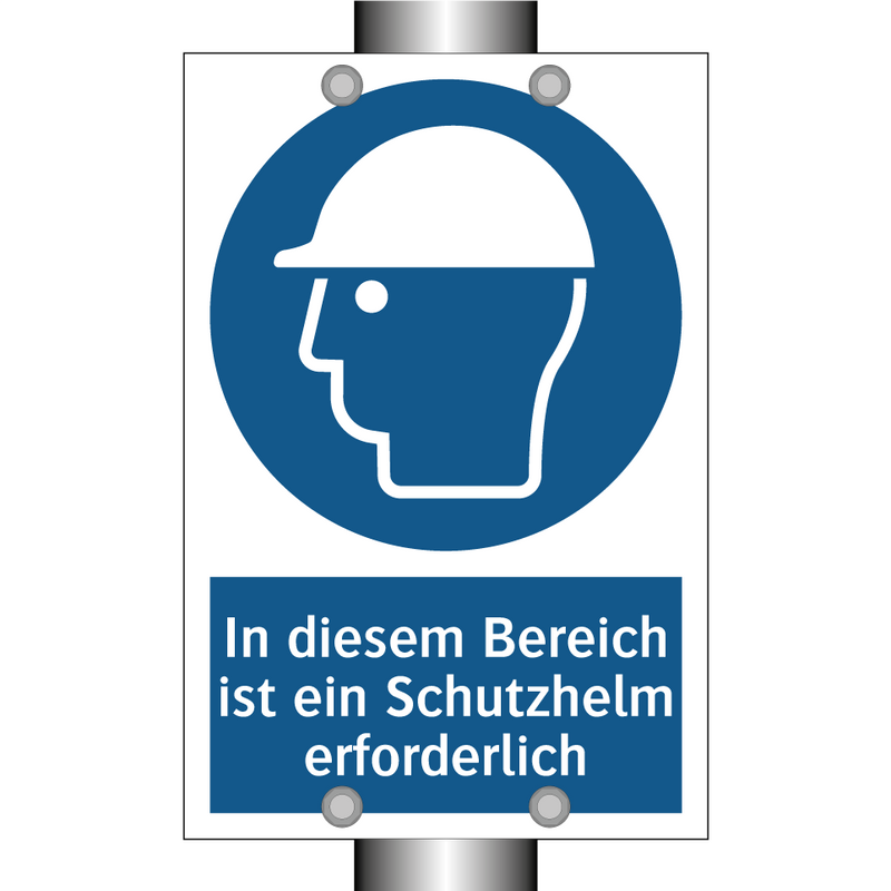 In diesem Bereich ist ein Schutzhelm erforderlich