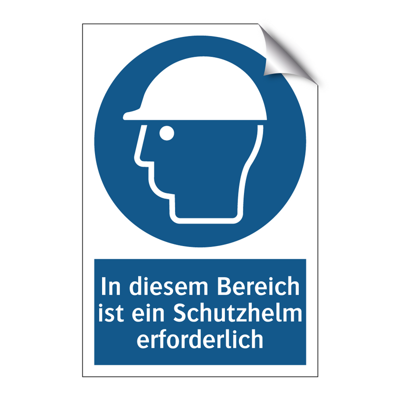 In diesem Bereich ist ein Schutzhelm erforderlich