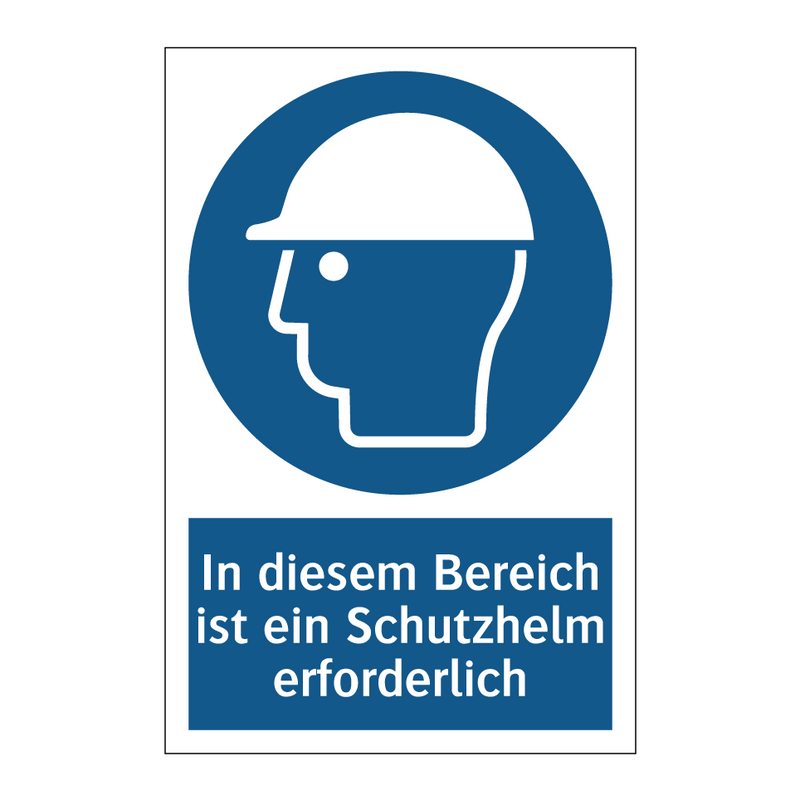 In diesem Bereich ist ein Schutzhelm erforderlich