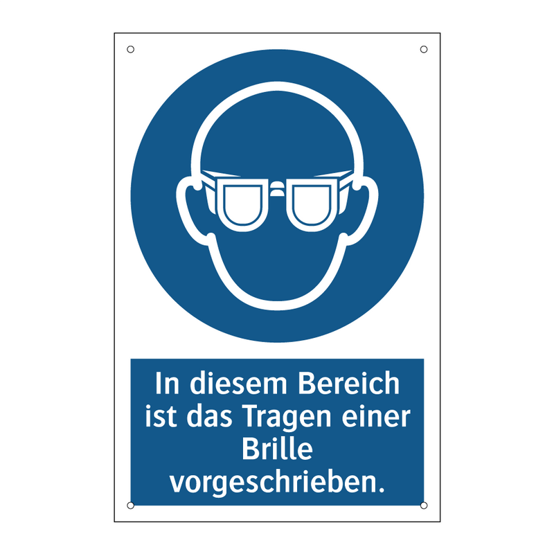 In diesem Bereich ist das Tragen einer Brille vorgeschrieben.