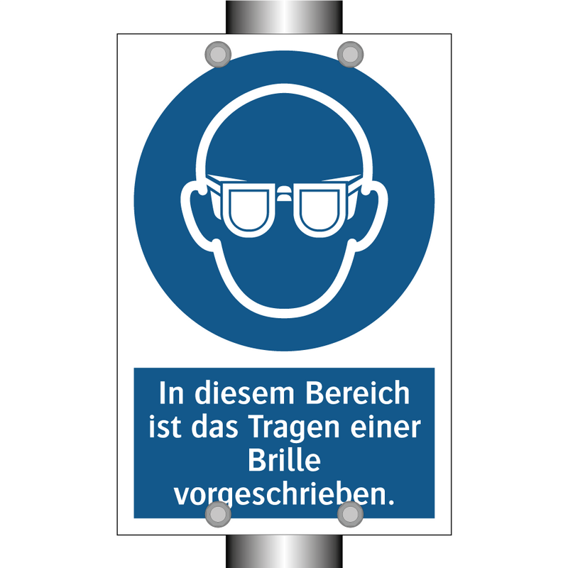 In diesem Bereich ist das Tragen einer Brille vorgeschrieben.