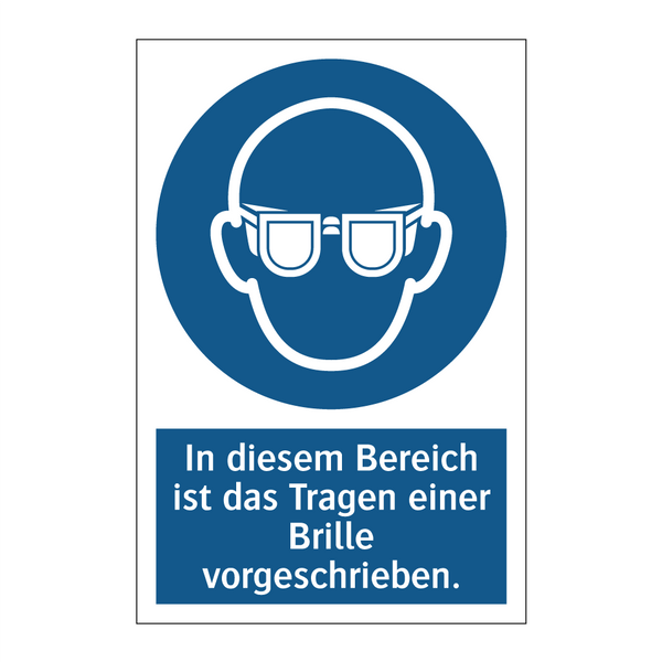 In diesem Bereich ist das Tragen einer Brille vorgeschrieben.