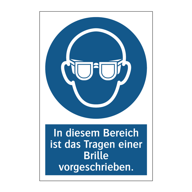 In diesem Bereich ist das Tragen einer Brille vorgeschrieben.