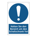 Halten Sie den Bereich um den Schaltschrank frei