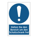 Halten Sie den Bereich um den Schaltschrank frei