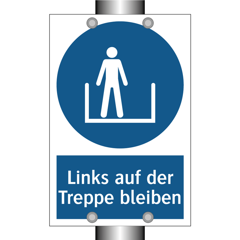 Links auf der Treppe bleiben