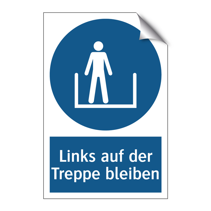 Links auf der Treppe bleiben