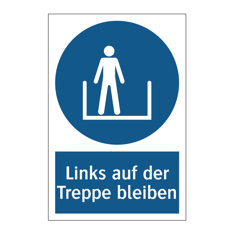 Links auf der Treppe bleiben