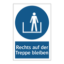 Rechts auf der Treppe bleiben