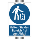Halten Sie den Bereich frei von Abfall