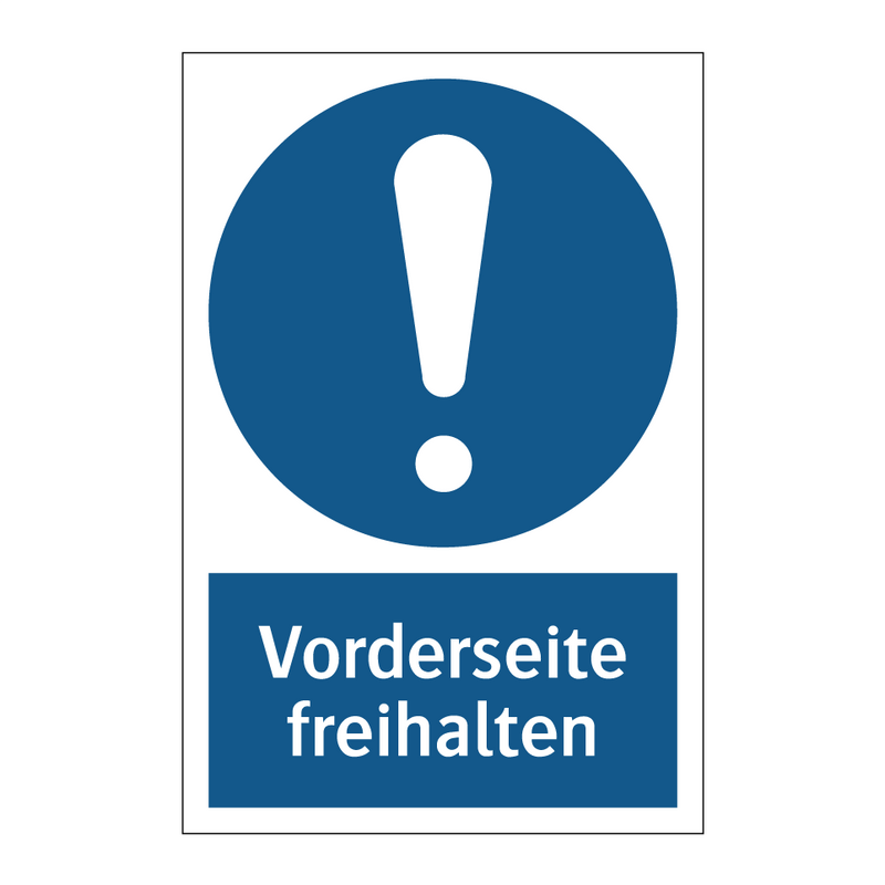 Vorderseite freihalten